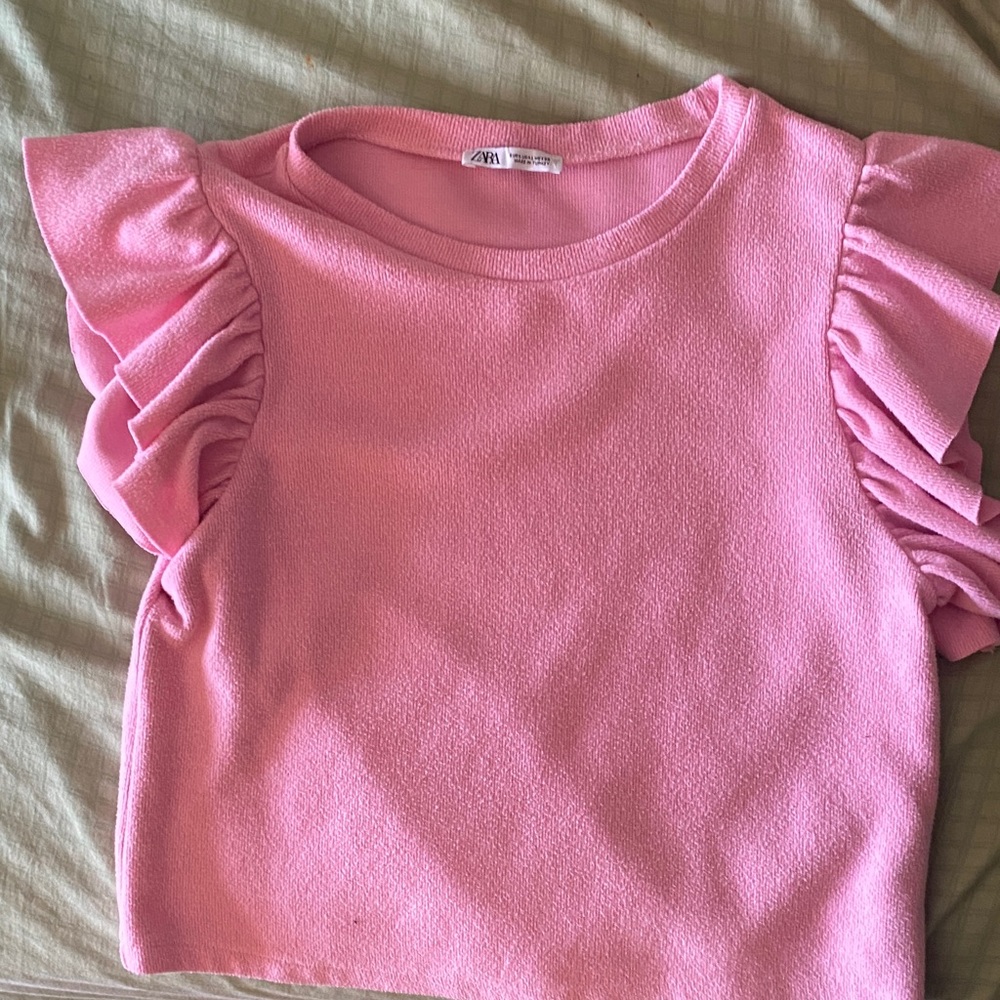Zara Pink Ruffled Kids Blouse
